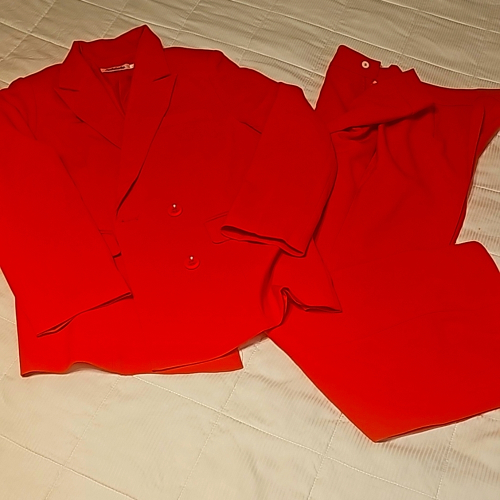 2 Piece Red Business Suit